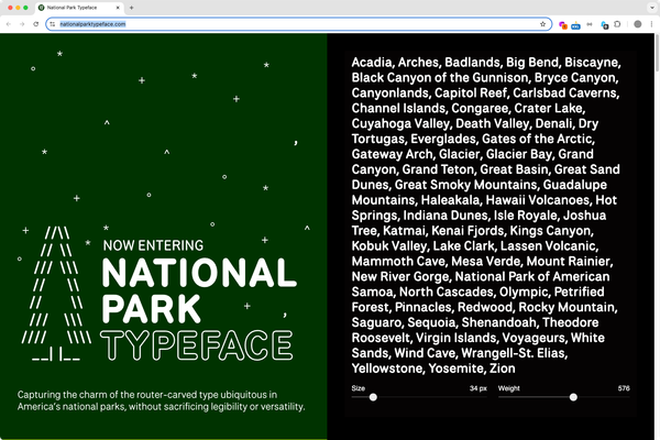 National Park Typeface media