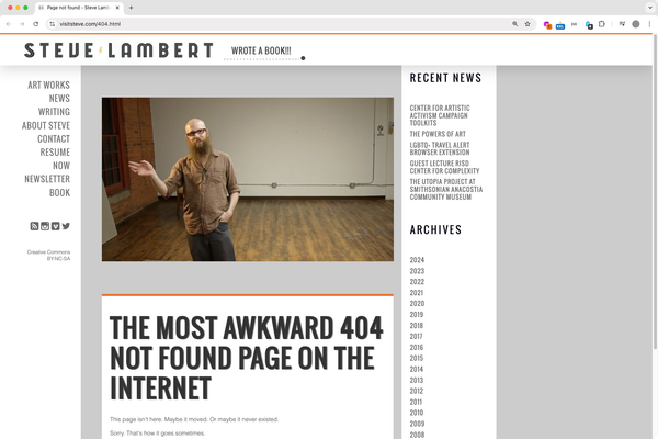 The Most Awkward 404 Page on the Internet media