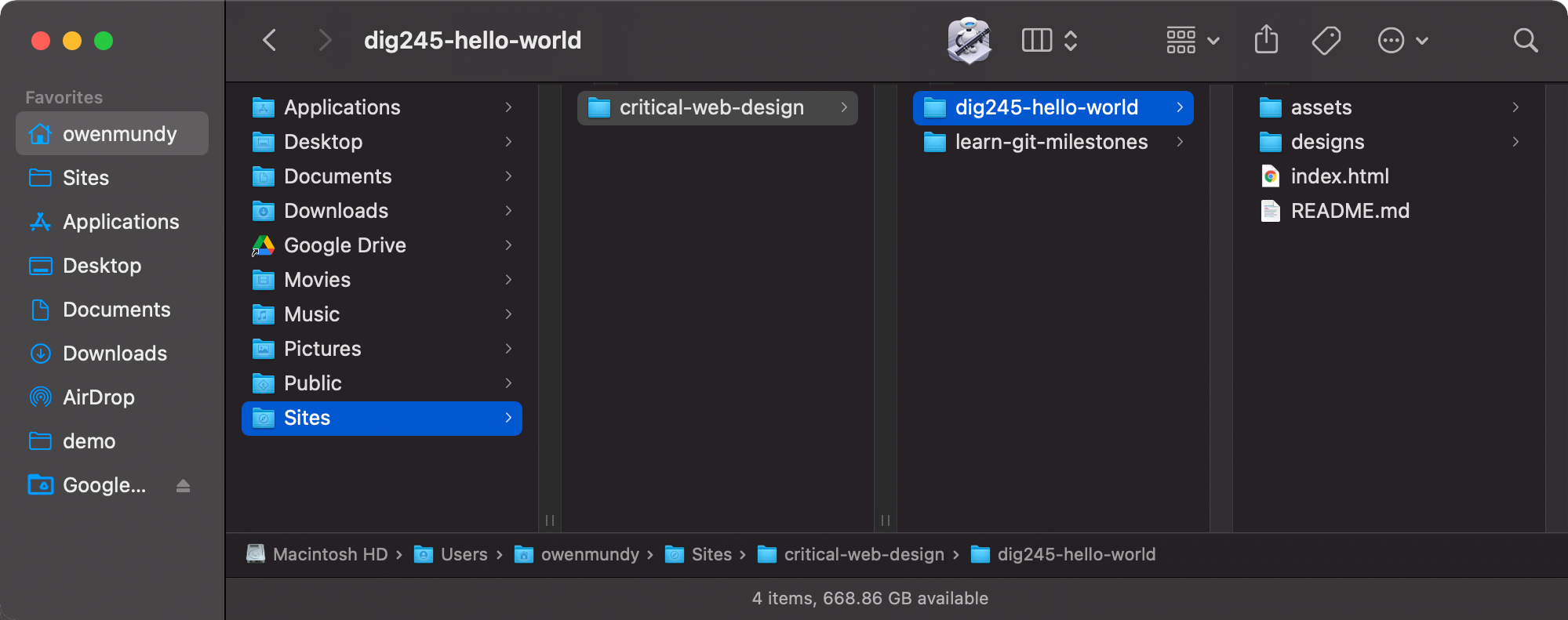 project folder